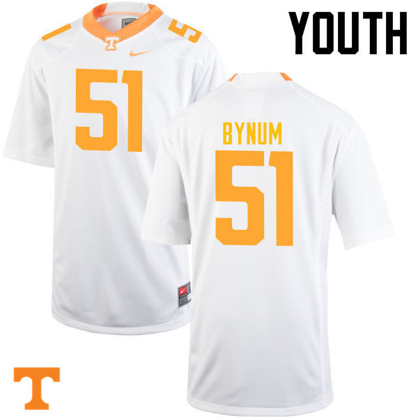 Youth #51 Kenny Bynum Tennessee Volunteers College Football Jerseys-White